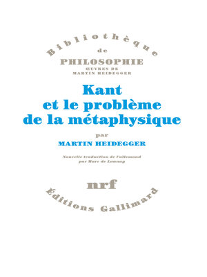 cover image of Kant et le problème de la métaphysique